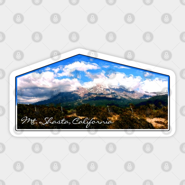 Summer On Mt. Shasta California Sticker by 2HivelysArt